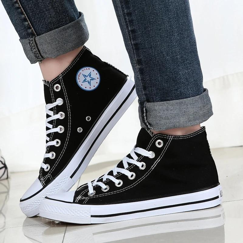 Canva Men's High-Top Sneakers 2024 New Style Versatile Korean HarajukuWomen's Canva Shoes Trendy Rubber Leather Footwea