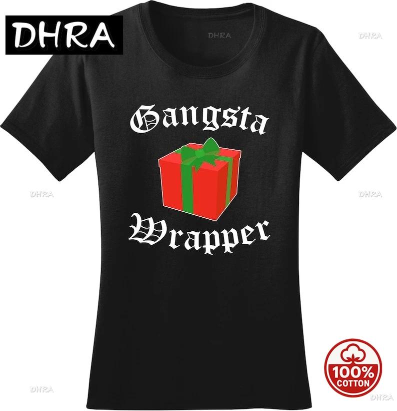 

Funny Christmas Shirt for Women Funny Gift for Her Funny Xmas Holiday T Shirt Christmas Party Gangsta Wrapper Xmas Ladies Shirt 4XL