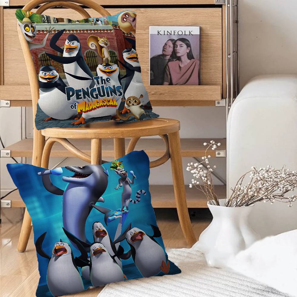 P-Penguins Of MadagascarS Pillow Case Removable Washable Cushion Cover – All-Season Soft Linen