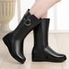 Fashion Winter Women Boots High-quality Mid-calf Leather Boots Outdoor Waterproof Platform Boot Plush Warm Snow Boot Women Cotton Boots