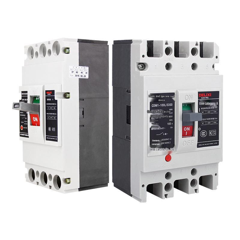 Delixi CDM1 Three-Phase 4P Air Switch Circuit Breaker, 160A/200A/250A, Plastic Case