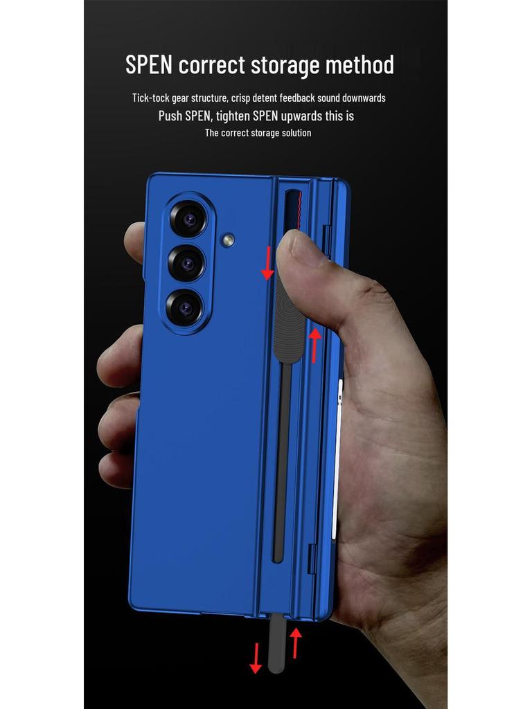 Samsung Z Fold7 Magnetic Hinge Stand Case with Pen Slot and Drop-Proof Protection