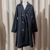 Women's Mid Length Wool Coat Double Breasted Trench Coat Long