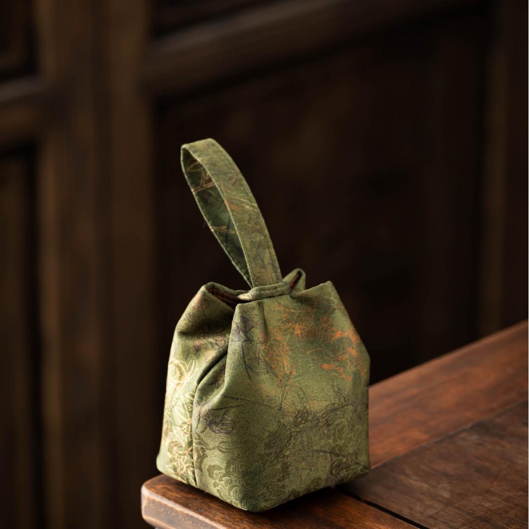 

Чехол для хранения пиалы из парчи ручной работы - Портативная дорожная сумка для чая Кунг-фу Song Brocade