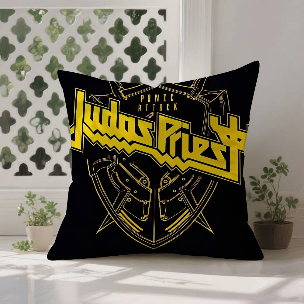 

Крутая наволочка J-Judas P-PriestS, наволочка против пылевых клещей, невидимая молния, шелковистый короткий плюш, чехол для диванной подушки 12x12Inch