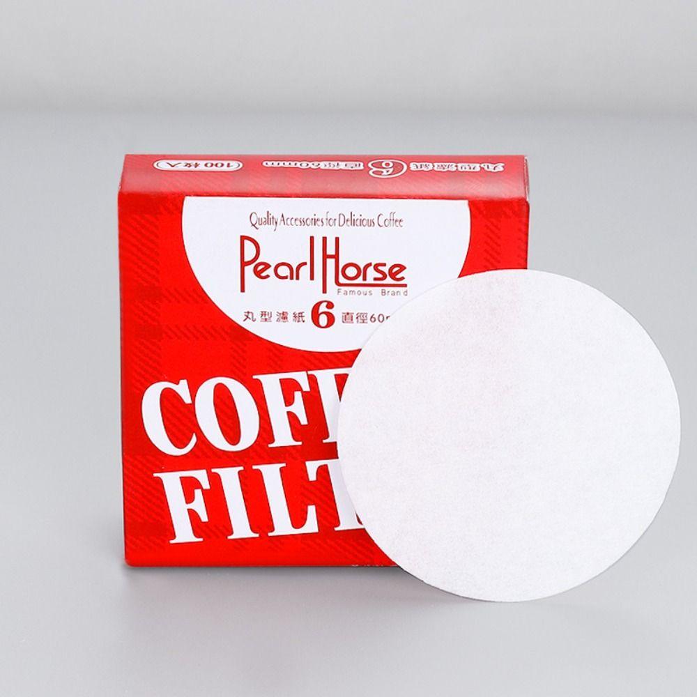 100pcs/Box 56mm/60mm/68mm Home Handle White Powder Bowl Filter New Water Filter Paper  Coffee Filter