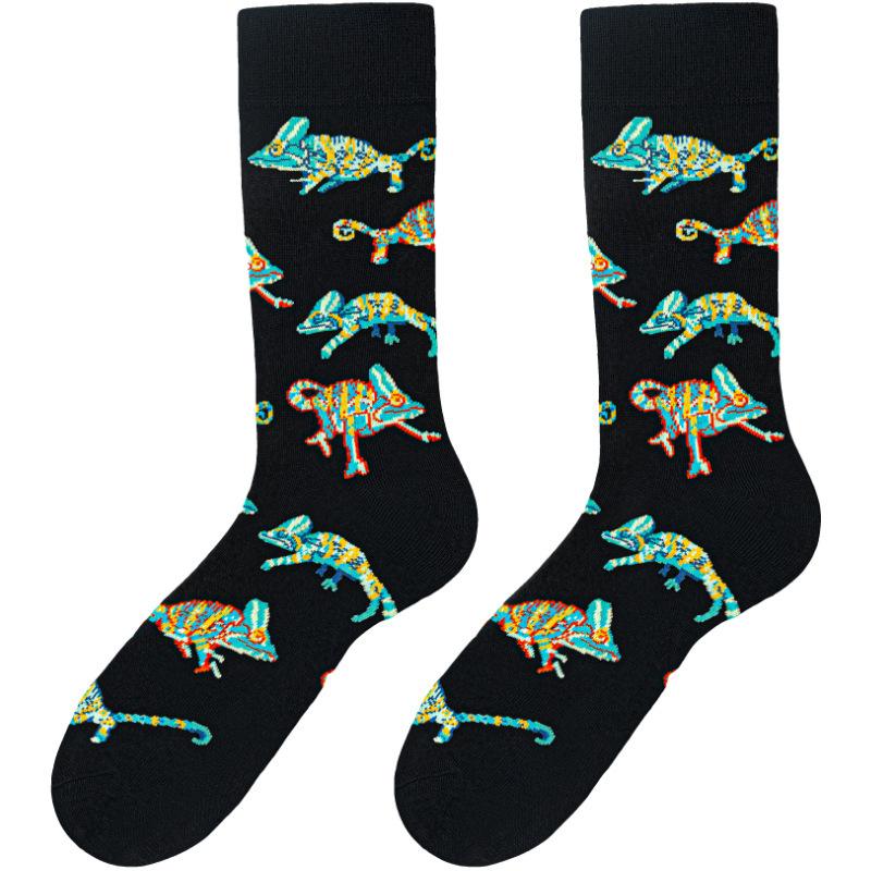 Funny Animal Cotton Crew Socks Colorful Novelty Cartoon Giraffe Dog Pattern Happy Casual Socks For Men Women