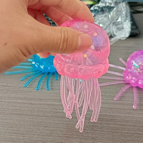 1/2/3Pcs Simulation Jellyfish Squeeze Toy Stress Relief Clear Glitter Jellyfish Sensory Toy Soft Stress Ball Sea Animal Fidget Toy