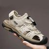 Summer Men Sandals SplitLeather Mens Casual Shoes Outdoor Men Leather Sandals for Men Beach Shoes Roman Shoes Plus Size 38-46