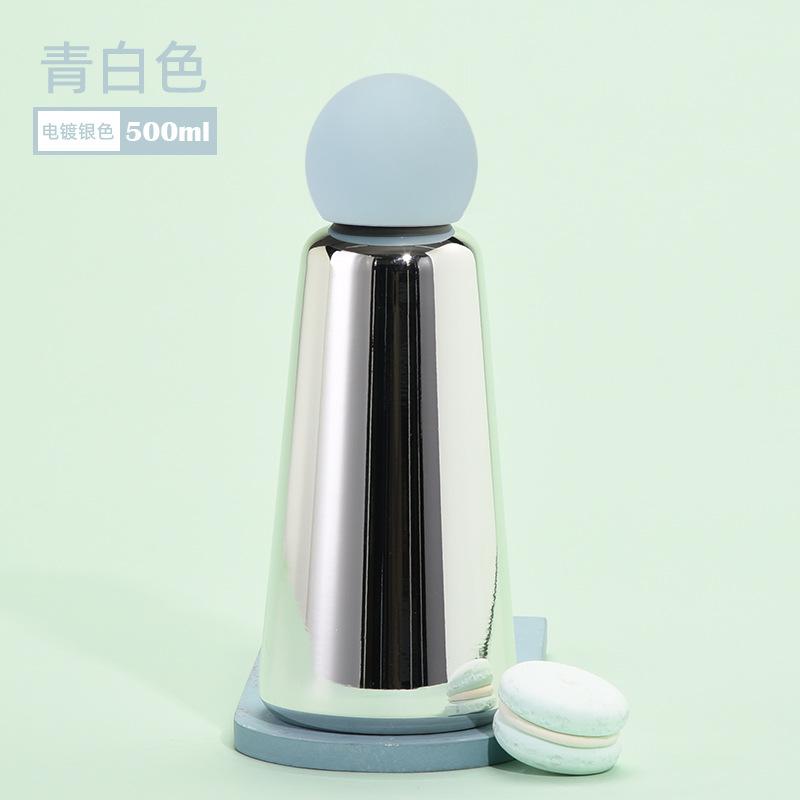 

316 Stainless Steel Thermos Cup 500Ml Electroplated Silver Student Children Portable Outdoor Sports Water Cup 500ml