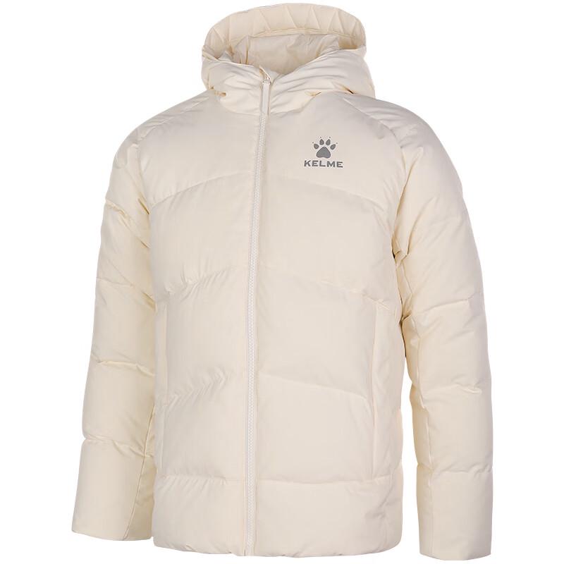 KELME Women s Hooded Mid-Length White Duck Down Jacket 8161YR2001 M
