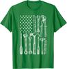 Tools American Flag Graphic Tee Men Mechanic Craftsman Vintage Cotton T-Shirt