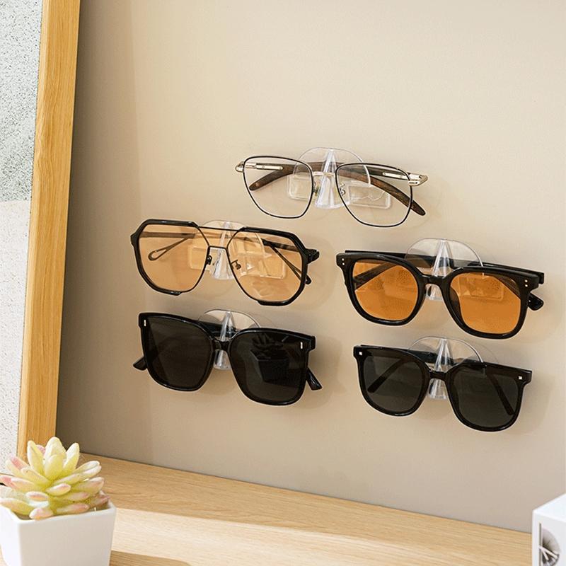 1-10pcs Glasses Holder Transparent Acrylic Sunglass Storage Rack Wall Mounted Glasses Holder Home Display Organizer
