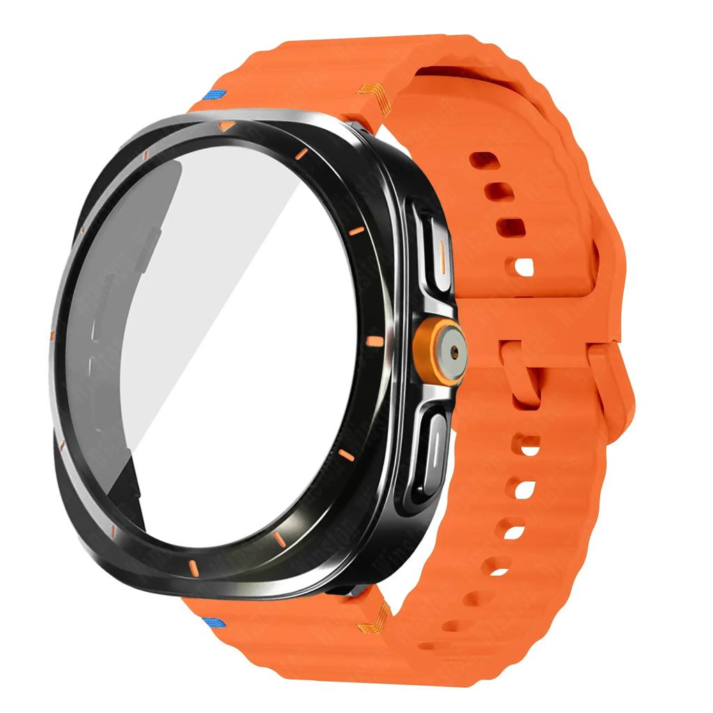 Change To Ultra Case+Band for Samsung Galaxy Watch Ultra Upgrade To Galaxy Watch 7 6 40mm 44mm Tempered Glass Screen Protector