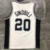 Custom Heat Pressed Basketball Jersey San Antonio Spurs 5 Murray 21 Duncan 20 Ginobili Breathable Bamboo Charcoal Fabric