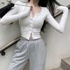 Women's High-Waisted Cardigan & Long-Sleeve Slim Fit Shirt - 2025 Spring/Autumn Fashion