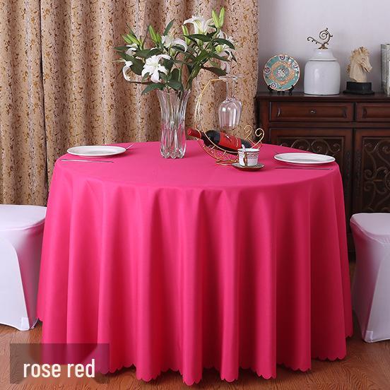 Runde rote Polyester-Tischdecke für Hochzeiten, Essen, Bankette, Hotel- und Restaurantgebrauch