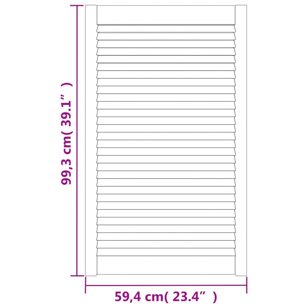 Vidaxl Louvered Door for Cabinet, 99.3X59.4 Cm, Solid Pine Wood