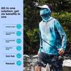 Men's Summer Fishing UV Protection Shirt Full Face Cover Sun Protection Skin Coat Breathable Thin Fishing Top
