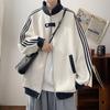 Men's Trendy Striped Patchwork Baseball Jacket - Autumn Fashion Loose Fit