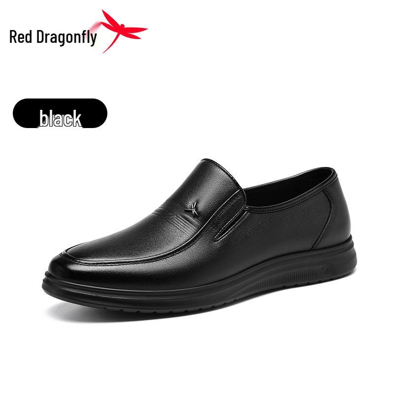 Red Dragonfly Men s 2026 Genuine Leather Business Casual Shoes 44 чёрный