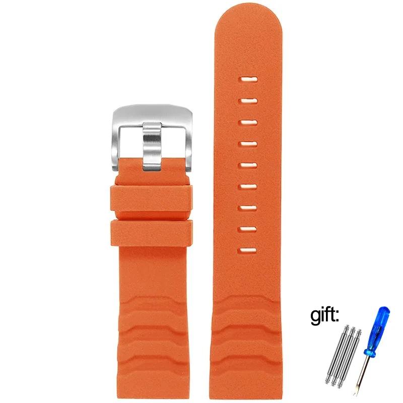 ONEFluoro Rubberen Band 24mm voor Luminox XS3749 3789 3741 3745 Heren Waterdichte Siliconen Band Armband Horloge Accessoires met logoMN