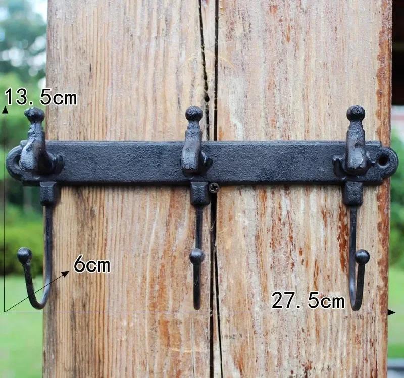 Letter Shape Hooks Metal Cast Iron Classical Retro Garden Courtyard Wall Decorate Clothes Hat Wall Mounted Rusty Colored Hook