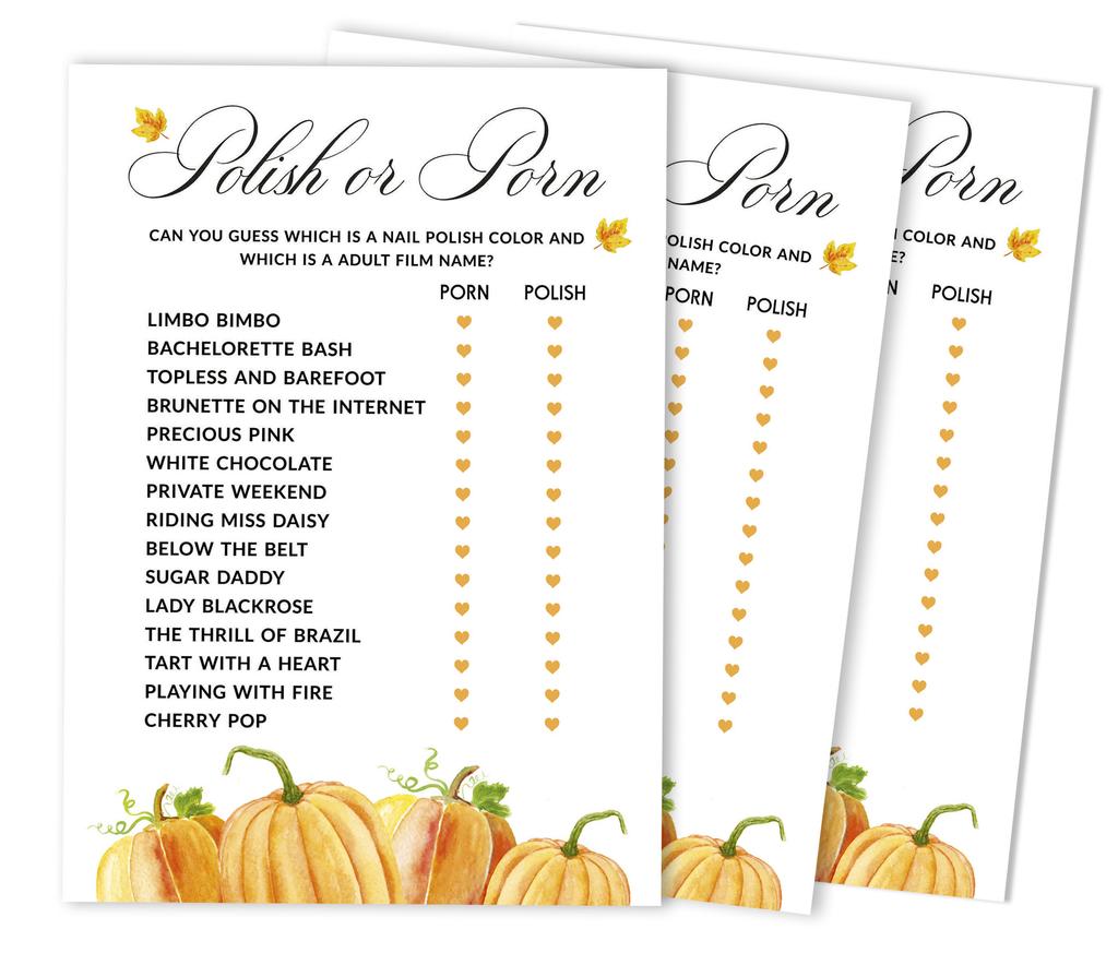 Inkdotpot Bridal Wedding Shower Bachelorette Party Bulk Blank Square Fill In Gift Ideas 50A  Pumpkin Fall In