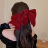 Oversized Velvet Bow Hair Clip Women 2025 Handmade Statement Accessory Back Of Head Fixed Clamp