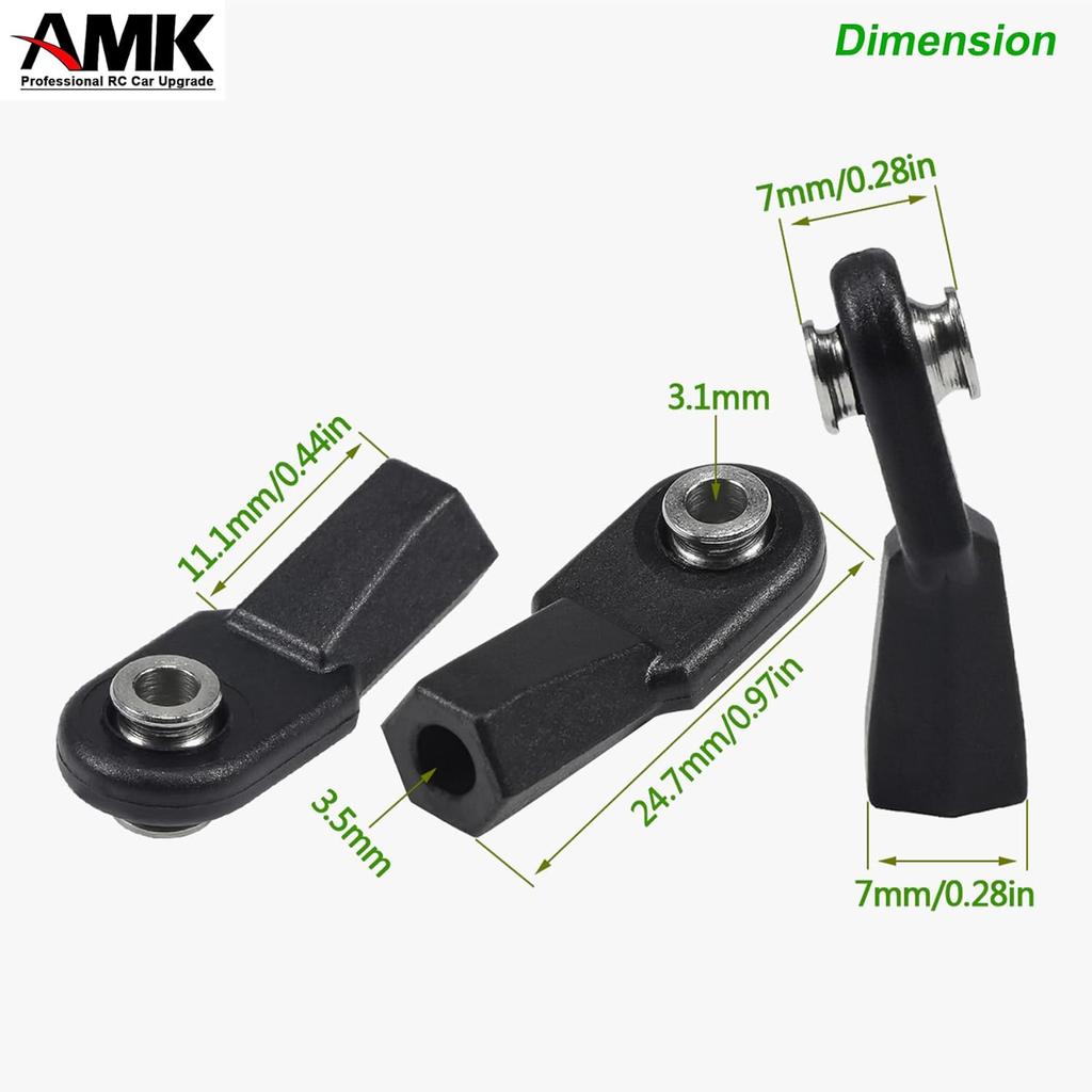 AMK SCX10 M4 RC Link Rod Ends 4mm Tie Rods Joints with 7mm Pivot Ball 1/8 1/10 Crawler Universal Building Kit for TRX6 D90 TF2 CC01 Gen7 Gen8 TRX4