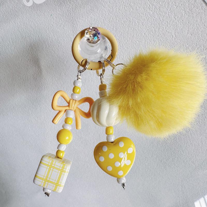 Pom-pom Beaded Phone Chain DIY Kit: Handmade Pendant Keychain Blind Box