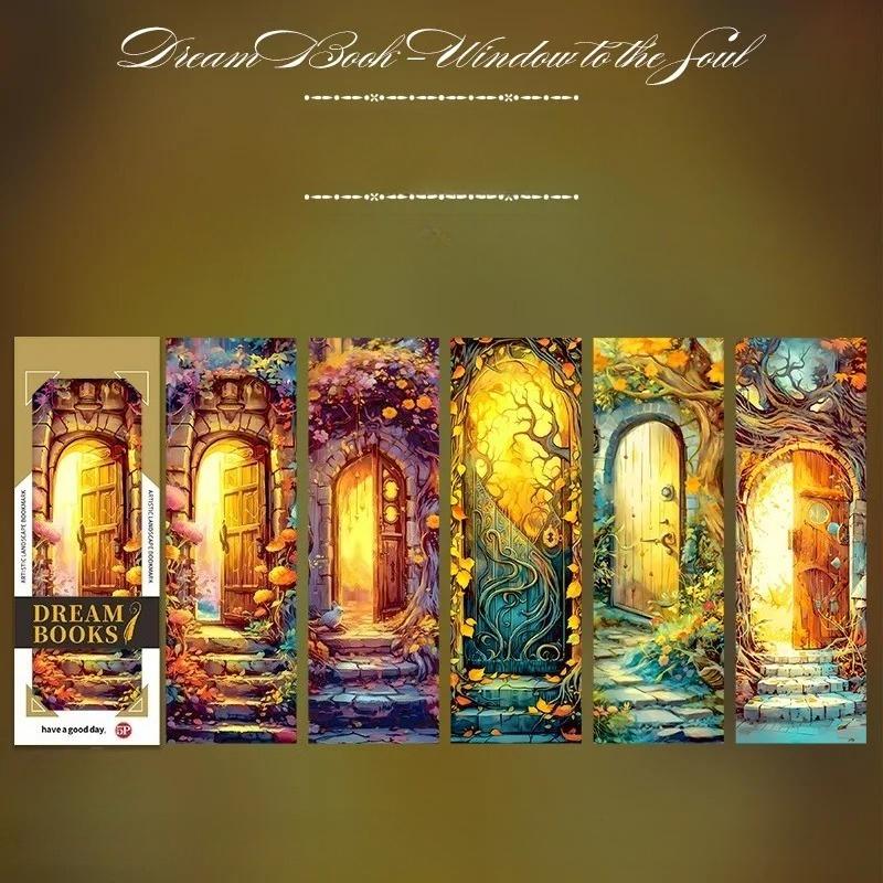 

5 шт./уп. Винтажные Фэнтези Закладки Окна и Двери ПЭТ Закладка для Чтения Книг Ретро Пейзаж Маркер Страницы Книги Канцелярские Принадлежности