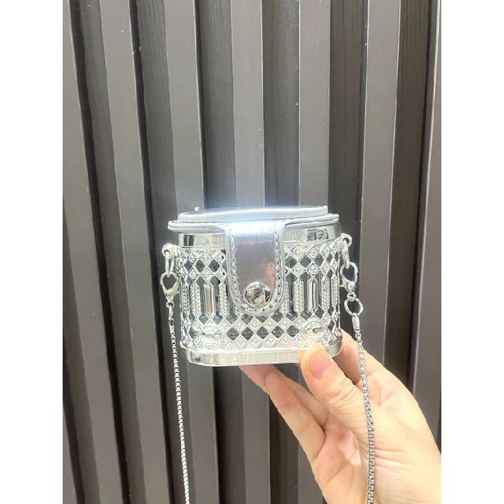 Golden Luxury Designer Mini Small Shoulder Bags Evening Bag Purses And Handbag Funny Metal Shape Clutch Purse Party Wedding