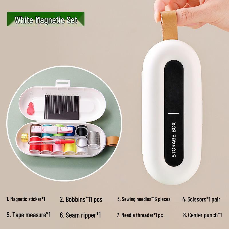 Portable Magnetic Sewing Kit: Multifunctional Home Sewing Tools with Needle and Thread Box.