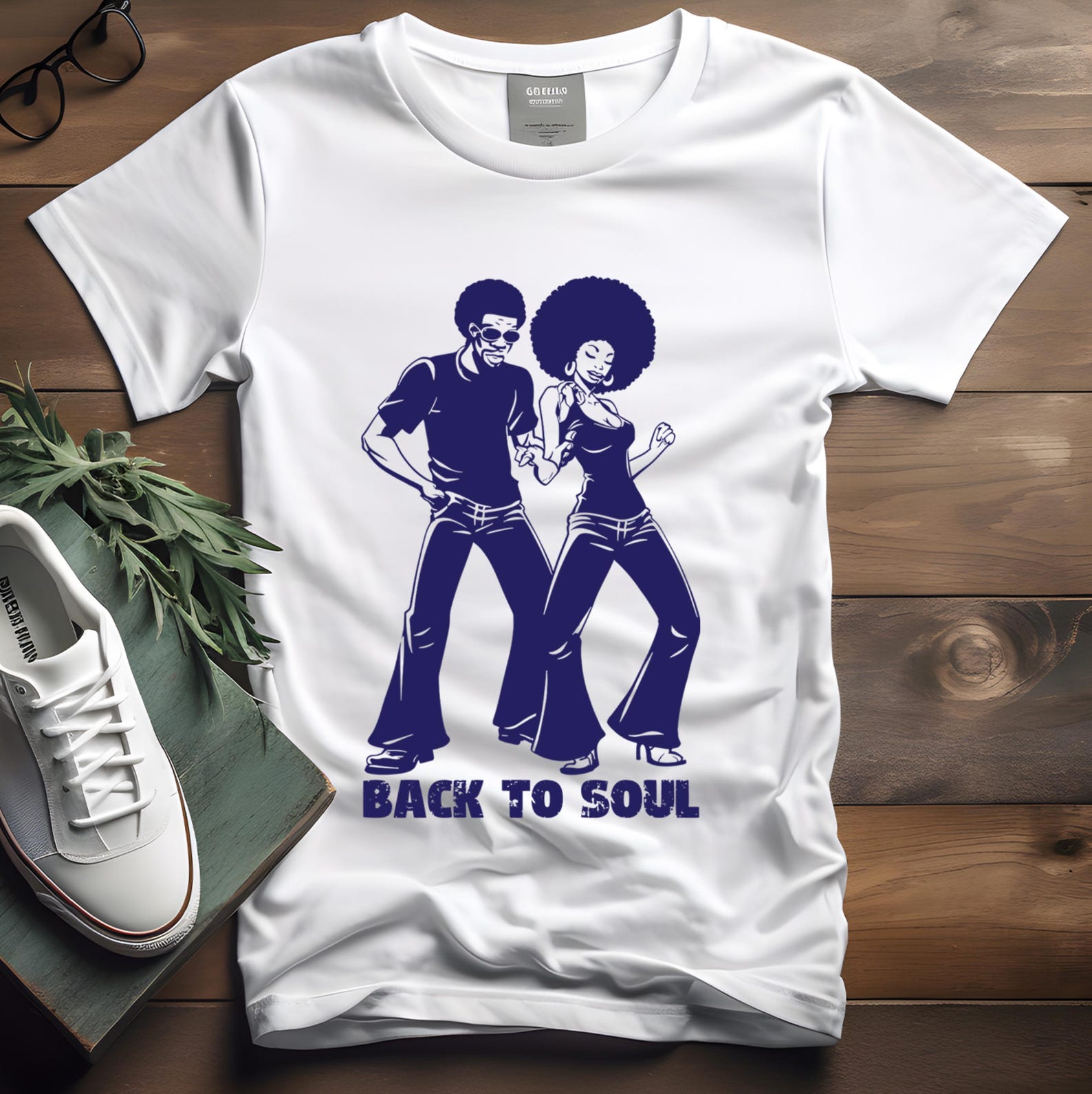 Retro Graphic T-Shirt: Soulful Vibes Music Lover Tee 4XL