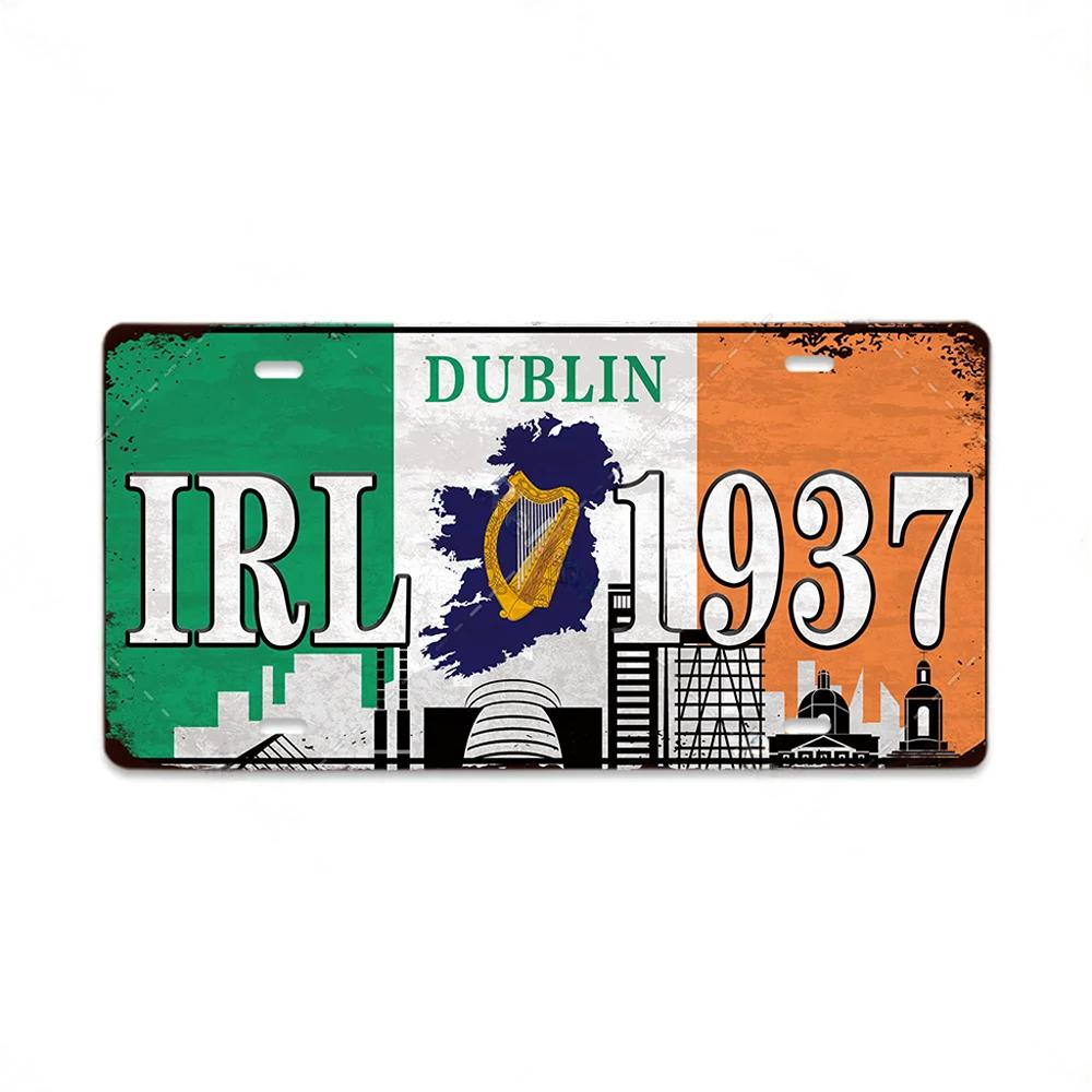 Retro License Plate Various Regions Metal Signs Posters Decor Italy Brazil Japan Poland Korea Ireland Bar Garage Plaque