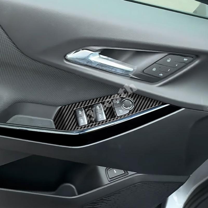 LHD For Chevrolet Equinox 2025 2026 ABS Carbonfiber Car door Armrest Window rise Switch glass Lift button control Panel cover