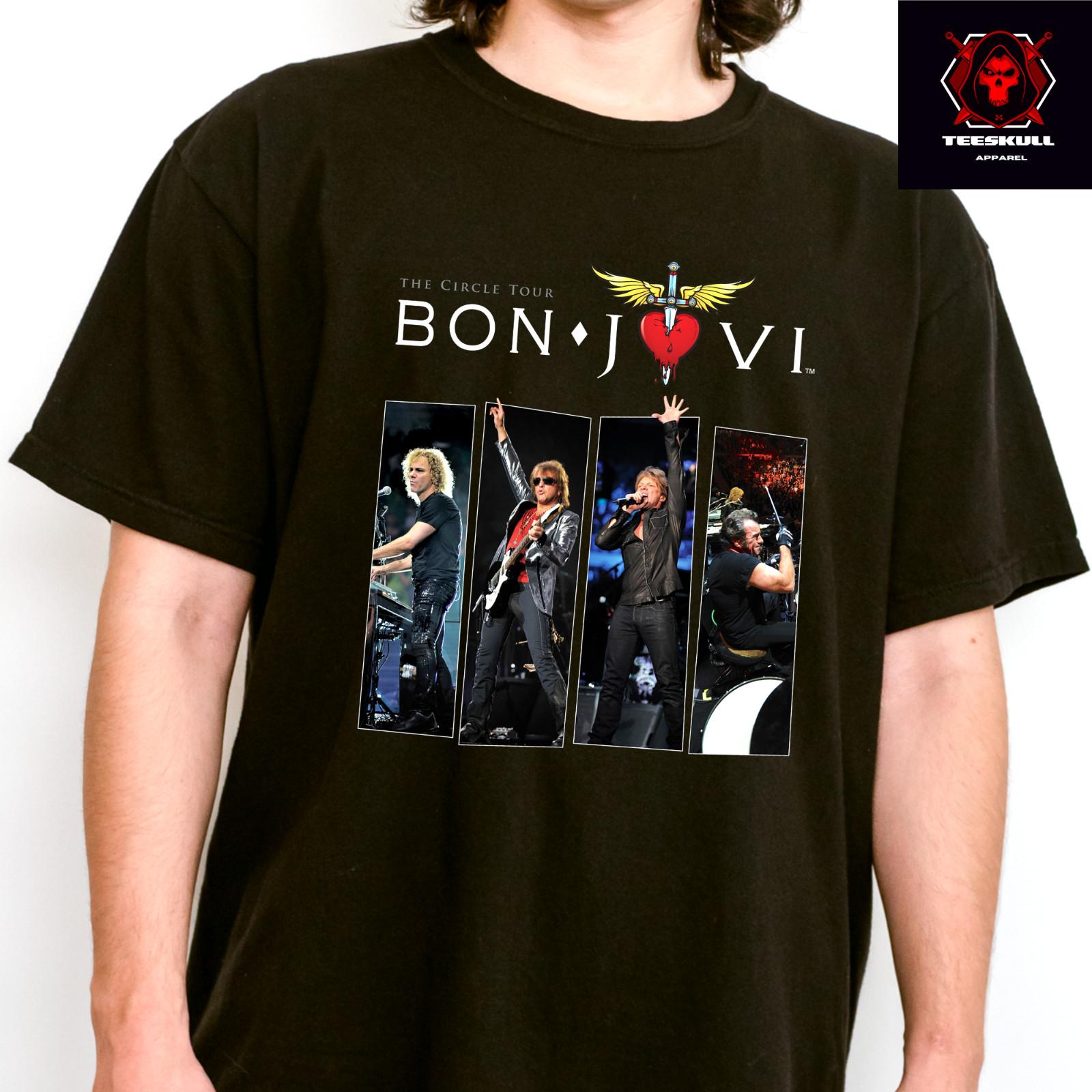 

26 Bon Jovi The Circle Tour Classic Rock Heavy Cotton Unisex T-SHIRT S-3XL Unisex T-Shirt XXXXL