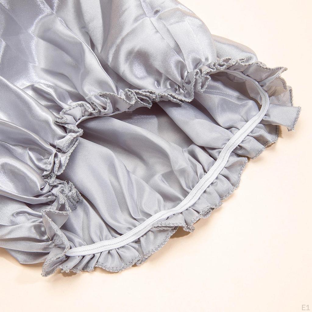 Hair Cap for Women, Portable, Soft, Night Sleep Cap, Satin Bathing with Long, Straight