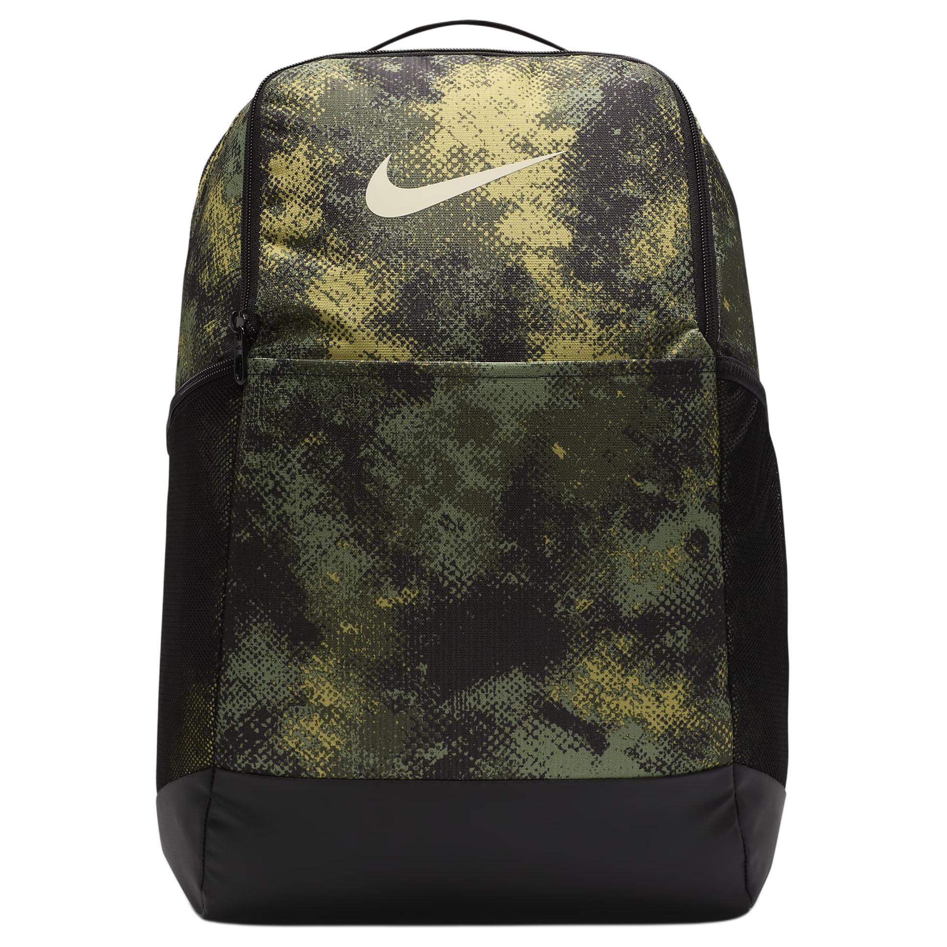 Nike 24L Brasilia Portable Versatile Casual Polyester Backpack Medium Unisex backpack Oil-Green Black Cream FZ2608-386 Oil Green & Black & Coconut Milk,Medium