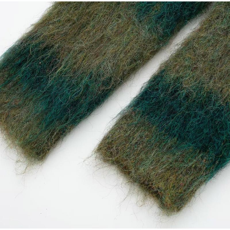 Landscape Paint Tie Dyed Women's Cardigan Sweater Fashion V-neck Single Breasted Female Sweaters 2024 Autumn Chic Lady Outwear