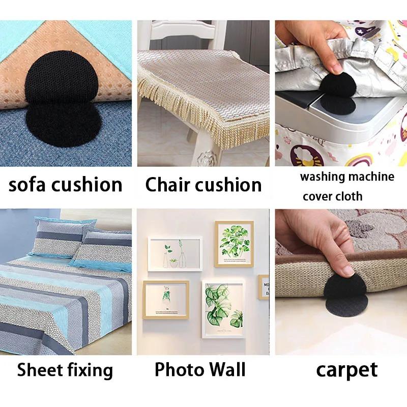 5-10Pairs Strong Self Adhesive Hook Loop Fastener Tape 60mm Nylon Magic Sticker Disc Hook Adhesive Round Hook Loop with Glue