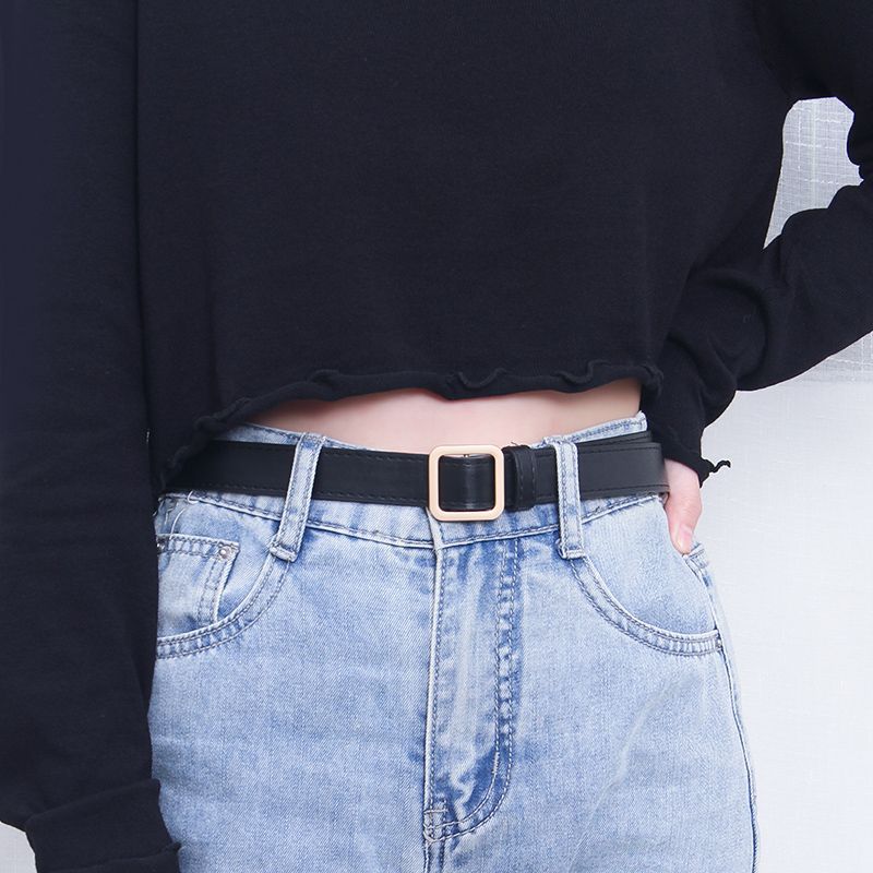 

Narrow Minimalist Waist Belt In Black And Coffee Colors Ideal For Summer Outfits A151 Black