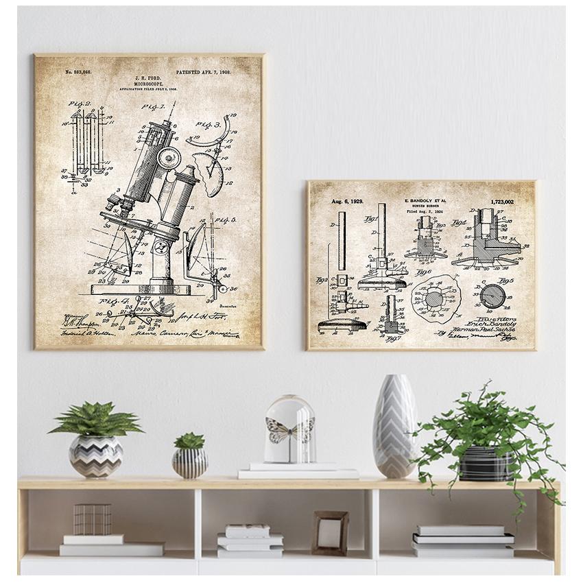 Print Science Wall Art Pictures Periodic Table Chemistry Art Canvas Painting Laboratory Decor Chemical Element Vintage Posters