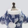 Dog Fleece Clothes Star Pattern 4 Legs Coral Fleece Puppy Hoodie for Autumn Winter Blue M