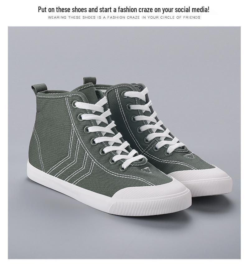 2026 Spring Women's Breathable High-Top Canvas Sneakers – Classic Versatile Casual Shoes