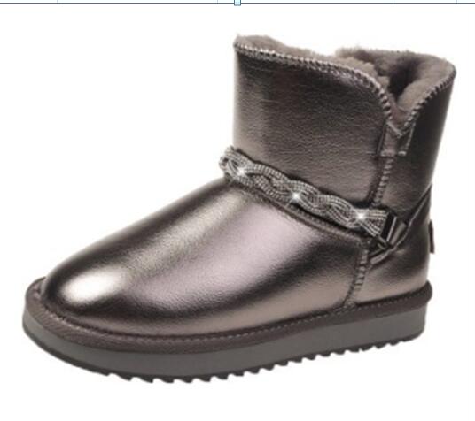 Fashion 2024 Waterproof Genuine Cowhide Leather Natural Fur Snow Boots Women Top Quality Australia Winter Boots Women Warm Botas Mujer