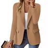 Women's Stylish, Long-sleeve, Solid-color, Fitted Cardigan Blazer for Autumn
