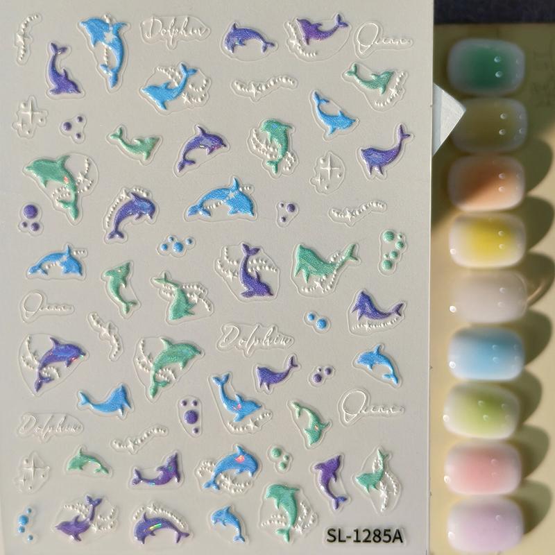 3D Starfish Embossed Nail Art Stickers Ocean Themed Self Adhesive 1Pcs Nail Decals for Summer Beach Vacation Manicure