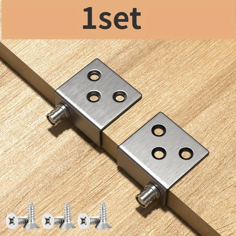

1 Set Stainless Steel Concealed Hinges, Adjustable Cabinet Door Pivot for Wardrobe Fireproof Doors (Rustproof Heavy Duty)